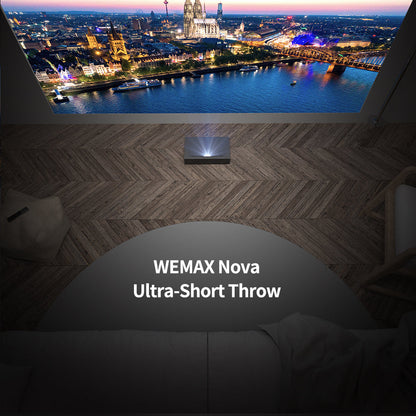Wemax Nova Smart 4K Ultra Short Throw Laser Projector w/100" ALR UST Fixed Frame Screen